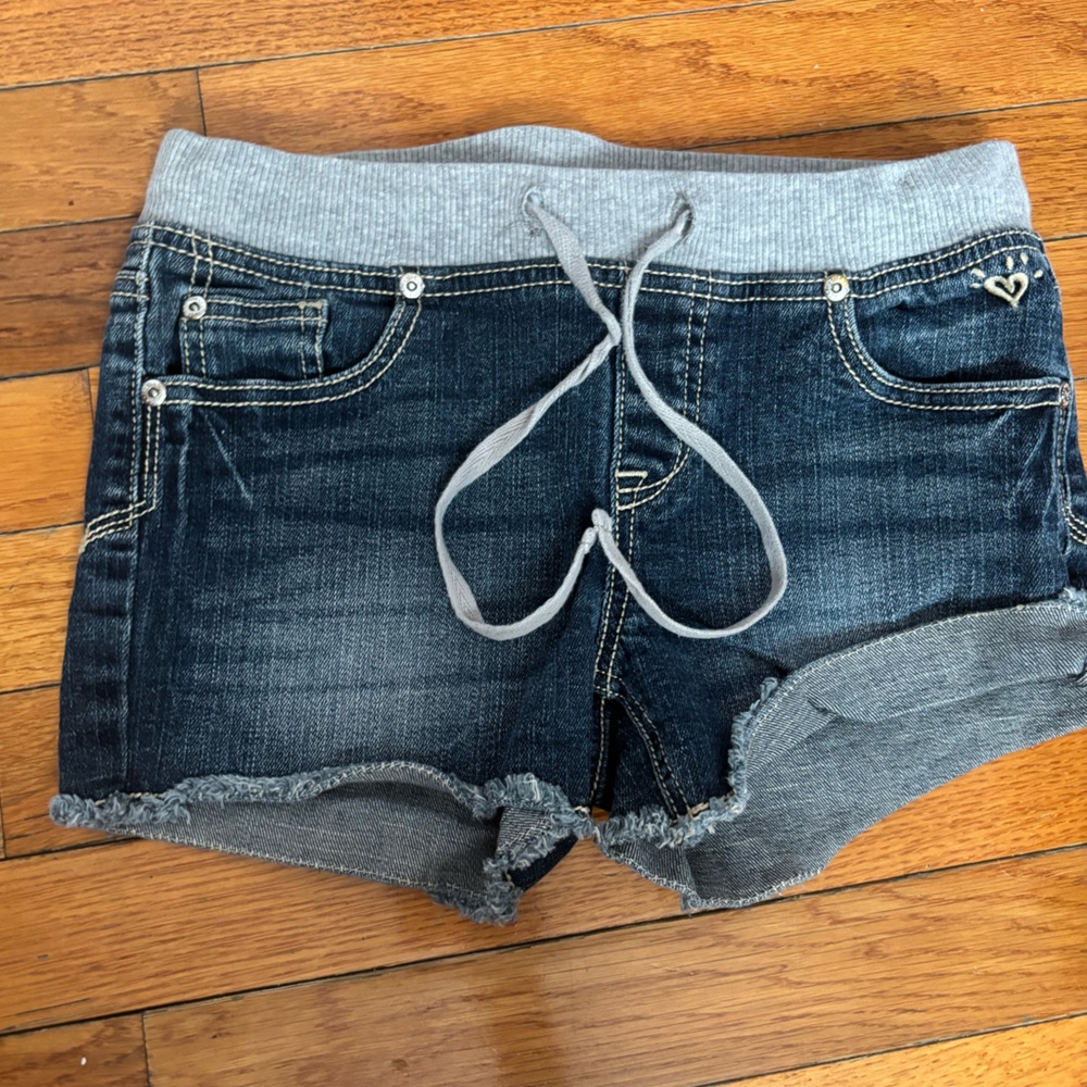 Stylish Denim Kid’s Shorts with Gray Accents